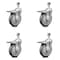 Service Caster 5 Inch Gray Polyurethane Swivel 1/2 Inch Stem Caster Set with Total Lock Brake SCC-TSTTL20S514-PPUB-121315-4 - alternate 1